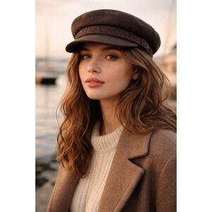 Vintage Greek Fisherman Cap Wool Blend Nautical Hat Made in Greece Embroidered